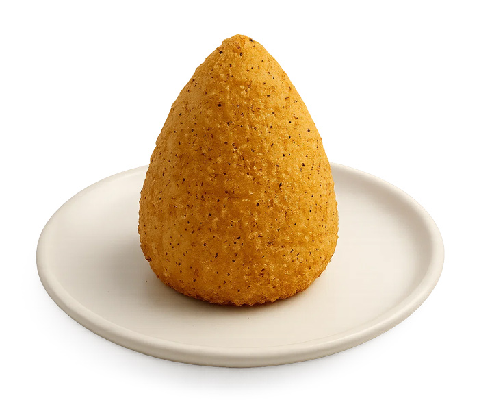 Arancino cacio e pepe e baccalà