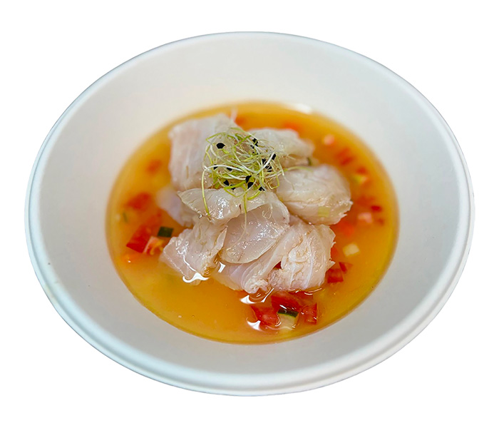 Ceviche di stoccafisso in affumicatura ancestrale