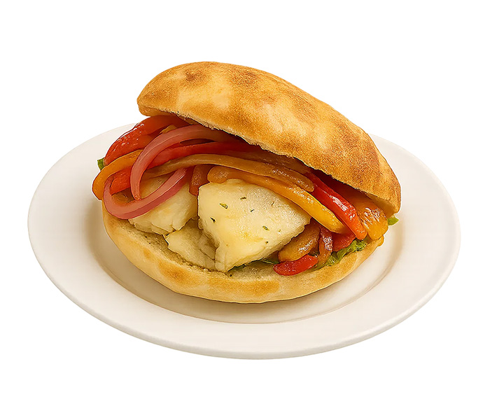 Panino allo stocco di Mammola - Farciture a scelta: peperoni/cipolla di tropea/funghi