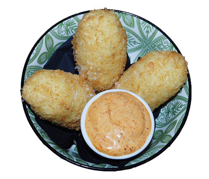 Polpette di baccalà fritto con mayo al mandarino cinese