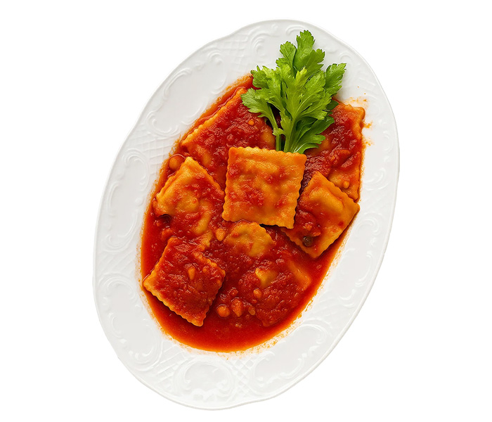Ravioli di ceci e baccalà